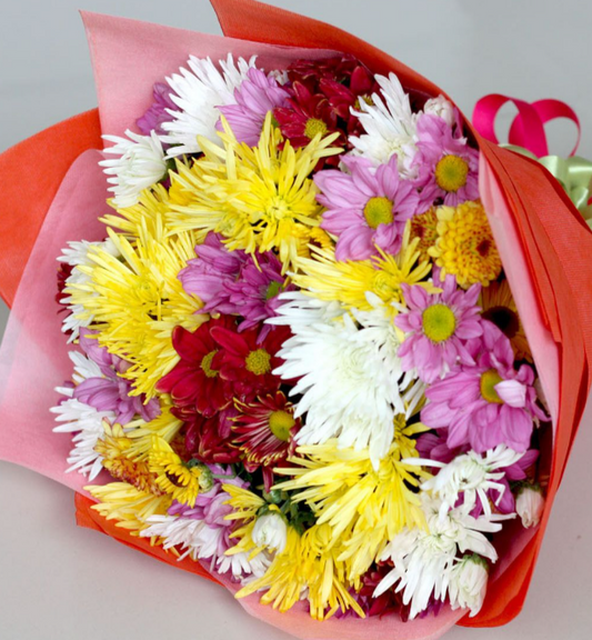 Wrapped Mixed Seasonal Flowers